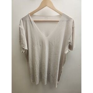 Uniqlo AIRism Short Sleeve V Neck Tee Beige Size XXL